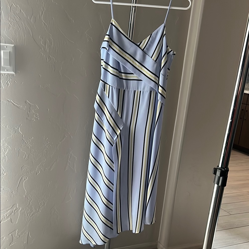 Banana Republic Asymmetrical Dress in Blue and White Stripes
